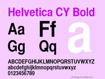 Helvetica CY Bold 4.1d3e1图片样张