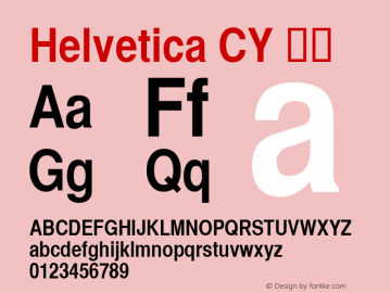 Helvetica CY 普通 DouleAlex TrueType 12/21/97 Font Sample