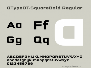 QTypeOT-SquareBold Regular Version 7.502; 2006 Font Sample