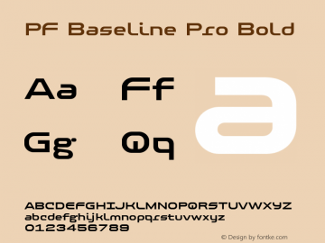 PF Baseline Pro Bold Version 3.000 2005 initial release Font Sample