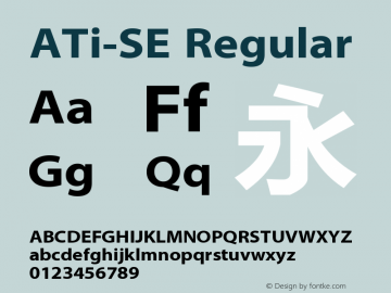 ATi-SE Regular Version 5.00 Font Sample