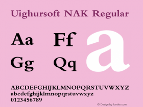 Uighursoft NAK Regular MS core font:V2.00 Font Sample