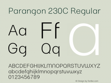 Parangon 230C Regular Version 001.000 Font Sample