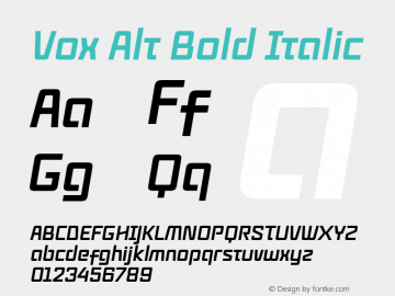 Vox Alt Bold Italic 1.0 June 2007图片样张