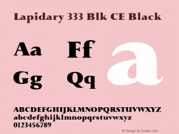 Lapidary 333 Blk CE Black Version 1.50 Font Sample