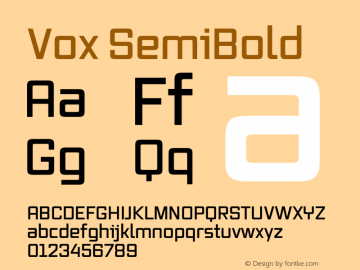 Vox SemiBold Version 2.003; Fonts for Free; vk.com/fontsforfree图片样张