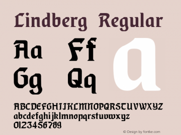 Lindberg Regular Version 1.0 Font Sample