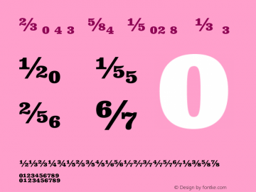 Clarendon Text Fractions Bold 1.0 July 2007图片样张