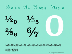 Clarendon Text Fractions Regular 1.0 July 2007图片样张