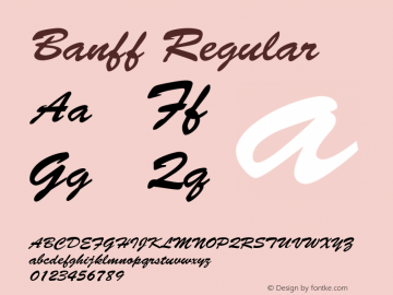 Banff Regular v1.00 Font Sample
