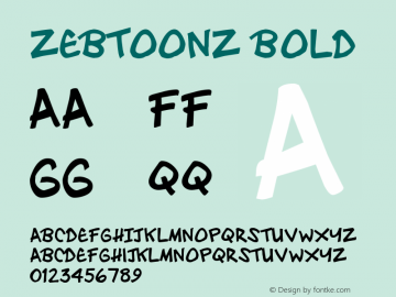 Zebtoonz Bold Macromedia Fontographer 4.1 11/10/98图片样张