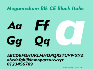 Megamedium Blk CE Black Italic Version 1.50图片样张
