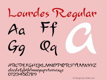 Lourdes Regular Version 1.000 2006 initial release Font Sample