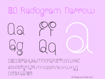 BD Radiogram Narrow Version 1.002 Font Sample