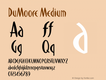 DuMoore Medium Version 001.000 Font Sample