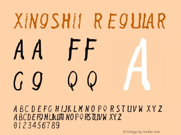 xingshi1 Regular 080122,QQ,86426241 Font Sample