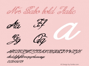 Mrs Sabo bold Italic Version 1.000 2007 initial release Font Sample