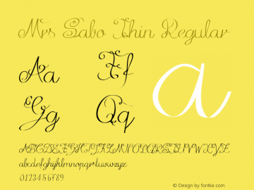 Mrs Sabo Thin Regular Version 1.000 2007 initial release Font Sample
