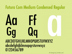 Futura Com Medium Condensed Regular Version 1.21图片样张