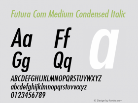 Futura Com Medium Condensed Italic Version 1.21图片样张