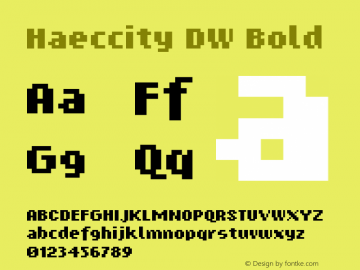 Haeccity DW Bold Version 1.000 Font Sample