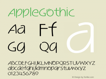 AppleGothic 常规体 7.0d5e1 Font Sample