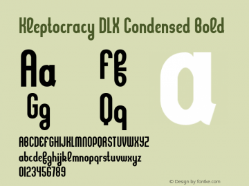 Kleptocracy DLX Condensed Bold Version 1.00图片样张