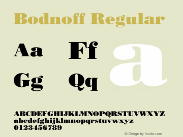 Bodnoff Regular 001.003 Font Sample