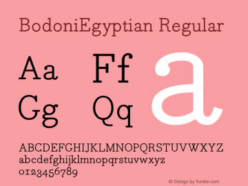 BodoniEgyptian Regular Version 2.02图片样张