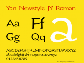 Yan Newstyle JY Roman 1.2 Fri Feb 22 13:18:40 2002 Font Sample