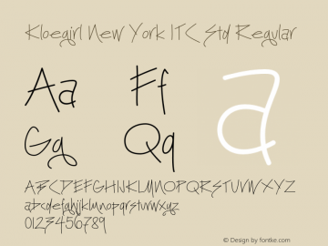 Kloegirl New York ITC Std Regular Version 1.00 Font Sample
