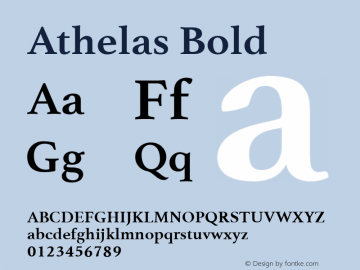 Athelas Bold Version 1.000 2004 initial release图片样张