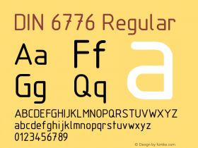 DIN 6776 Regular Unknown Font Sample