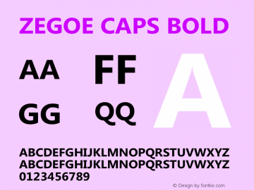 Zegoe Caps Bold Version 5.00 Font Sample