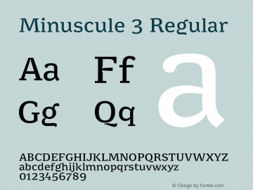 Minuscule 3 Regular Version 001.001图片样张