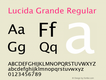 Lucida Grande Regular 3.7d4图片样张