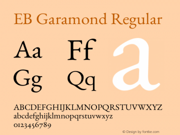 EB Garamond Regular Version 000.012g Font Sample