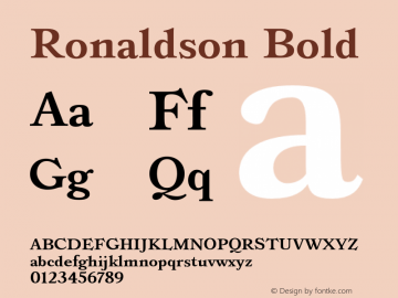 Ronaldson Bold 1.0 Febuary 2008 Font Sample