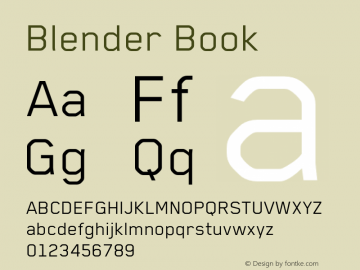 Blender Book 001.005 Font Sample