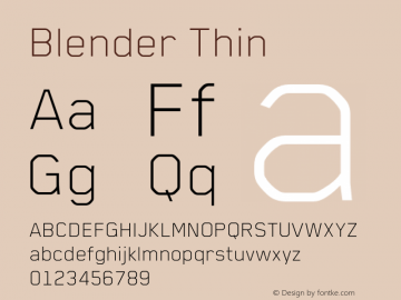 Blender Thin 001.005 Font Sample