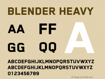 Blender Heavy 001.005 Font Sample