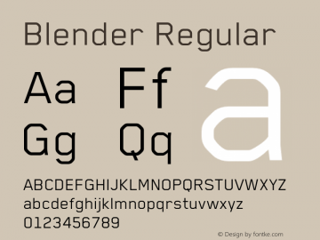 Blender Regular 001.005 Font Sample