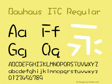 Bauhaus ITC Regular Version 1.20图片样张