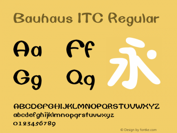 Bauhaus ITC Regular Version 1.20 Font Sample