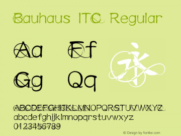 Bauhaus ITC Regular Version 1.20 Font Sample