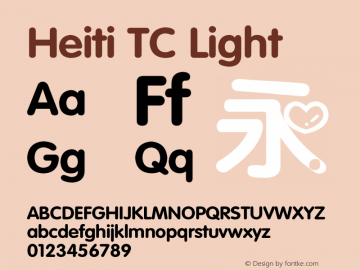 Heiti TC Light 7.0d21e1 Font Sample