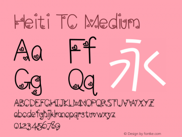 Heiti TC Medium 7.1d1e1 Font Sample