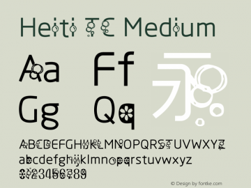 Heiti TC Medium 7.0d12e2 Font Sample
