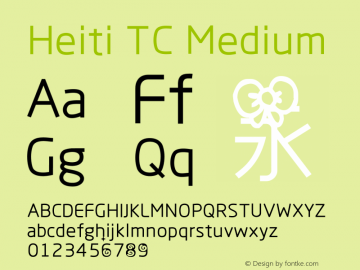 Heiti TC Medium 7.0d12e2 Font Sample