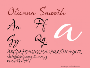 Olicana Smooth Version 1.012 Font Sample